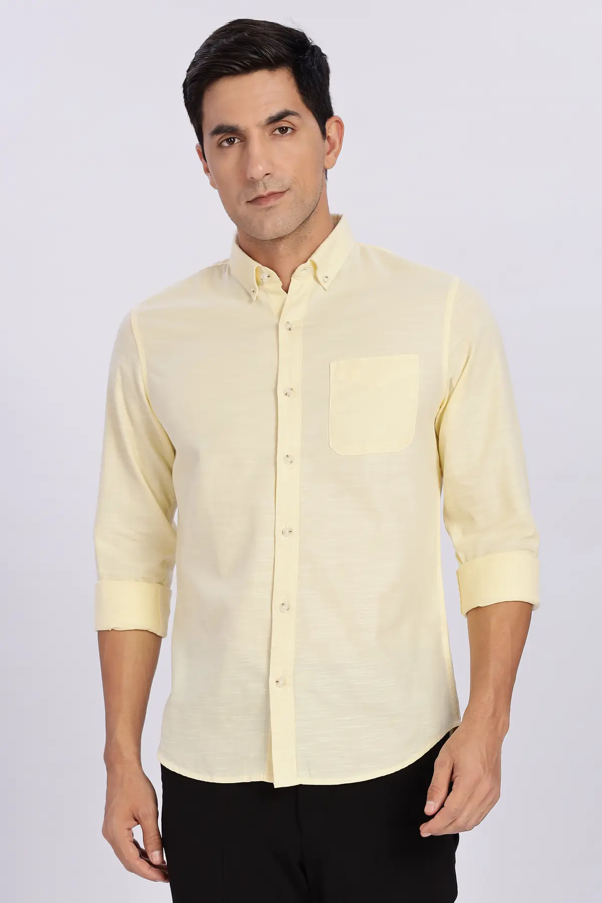 Cream Cotton Casual Shirt