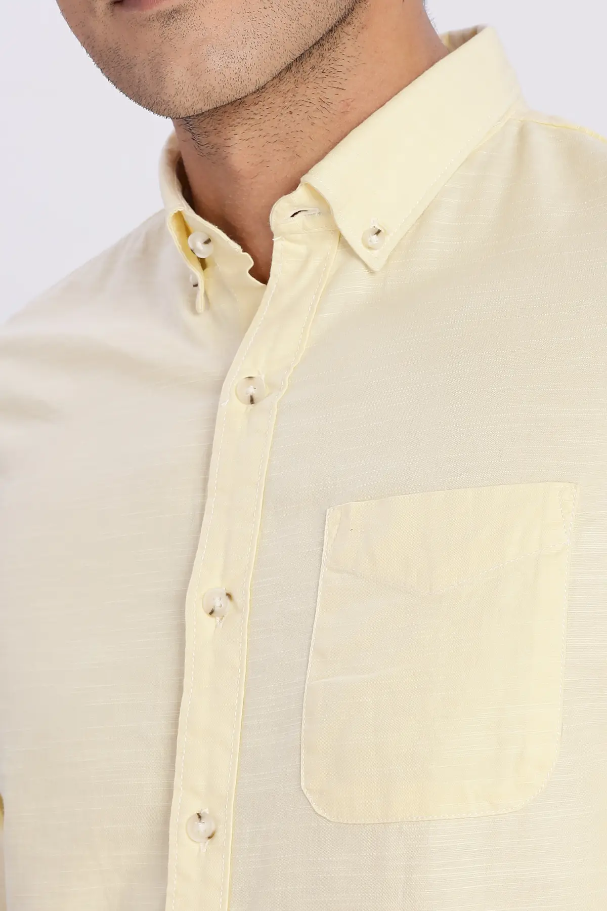 Cream Cotton Casual Shirt