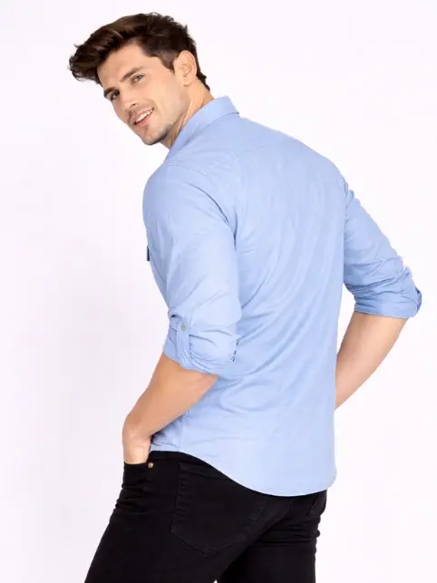 Men's Premium Cotton Oxford Shirt - Navy Blue