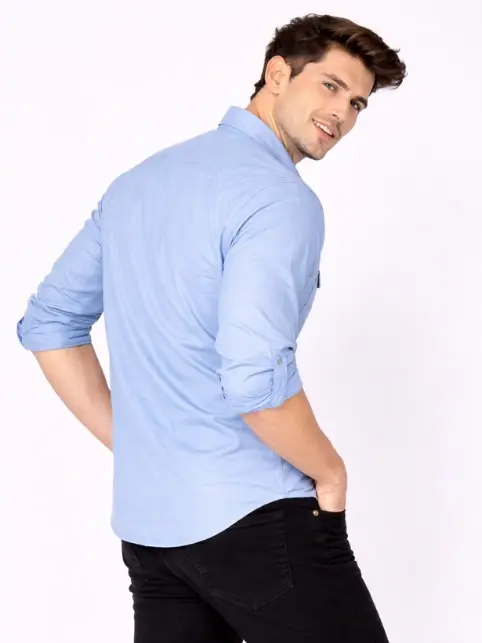 Men's Premium Cotton Oxford Shirt - Navy Blue